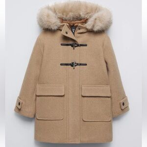 Zara wool blend duffle coat with toggles